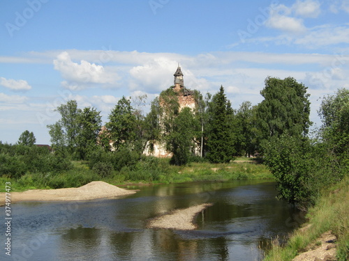 old russian church on the river