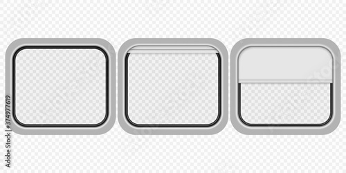 Realistic train window  isolated
