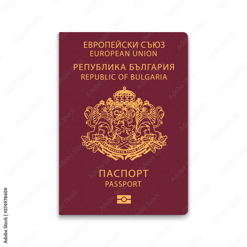Naklejka premium Cover Passport of Bulgaria