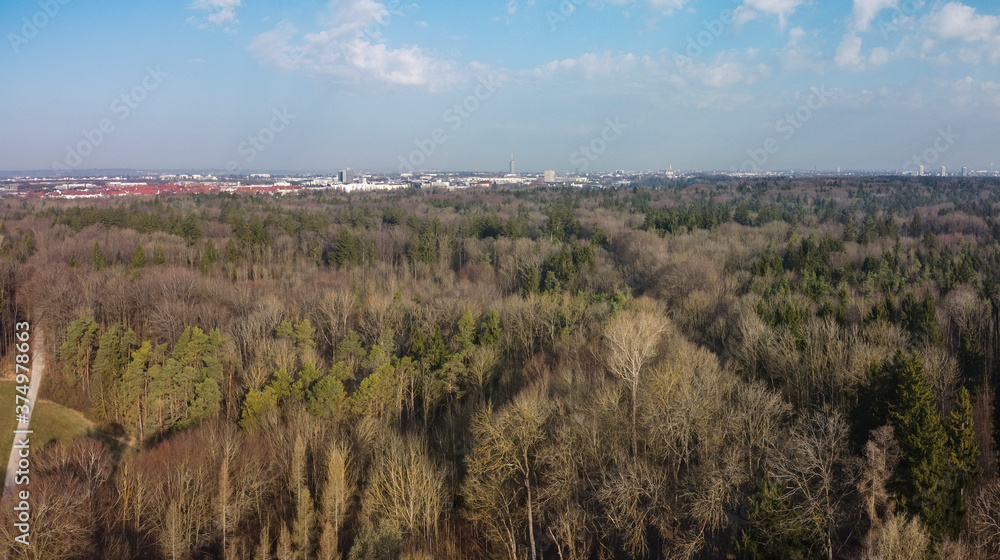 View from above at the creek named Brunnenbach in the south of Augsburg View from above at the creek named Brunnenbach in the south of Augsburg