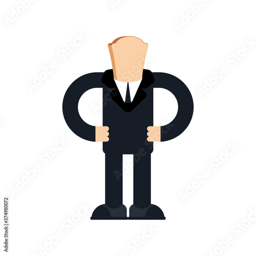 Businessman Bread. Boss soft tack. concept of fool and and simpleton