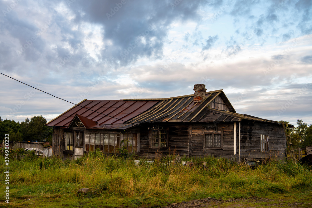 landscape of the north island at dawn against the background of ancient houses landscape of the north island at dawn against the background of ancient houses