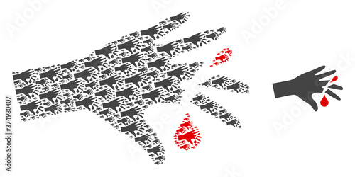Vector hand wound composition is constructed of random recursive hand wound parts. Recursive combination of hand wound.