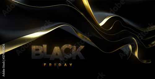 Black Friday Sale label. Vector ad illustration.