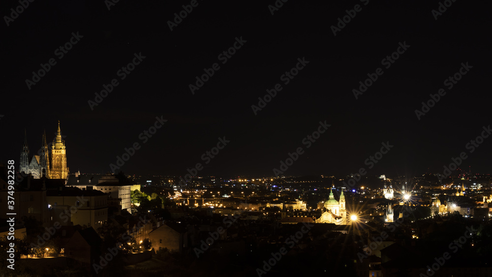 Panoramic photo of the night city