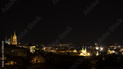Panoramic photo of the night city