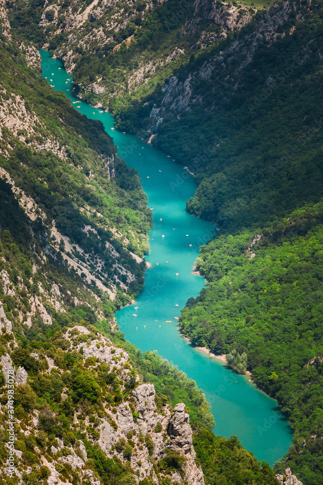 Verdon Gorge, Lake of Sainte-Croix, France. Top View OF Lake. South-eastern France. Provence-Alpes-Cote d'Azur