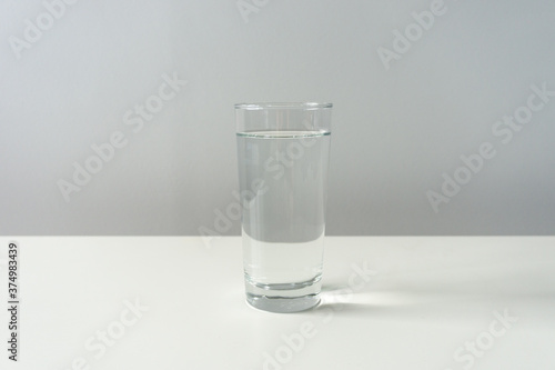 Canvas Print Isolated clear glass of water on clean background