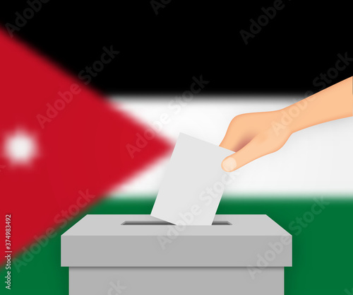 Jordan election banner background. Template for your design