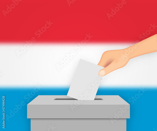 Luxembourg election banner background. Template for your design