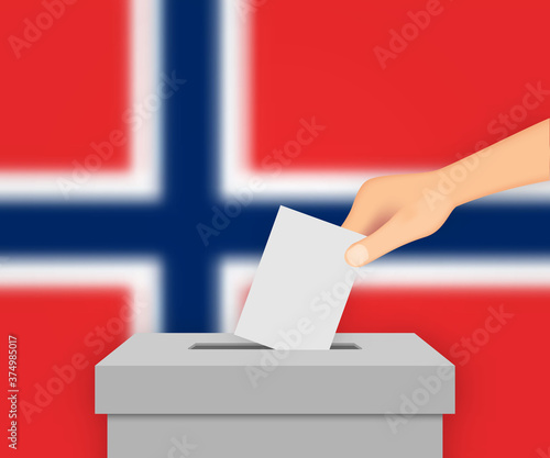 Norway election banner background. Template for your design