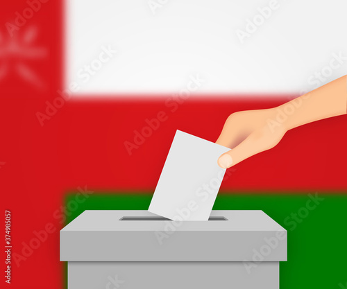 Oman election banner background. Template for your design