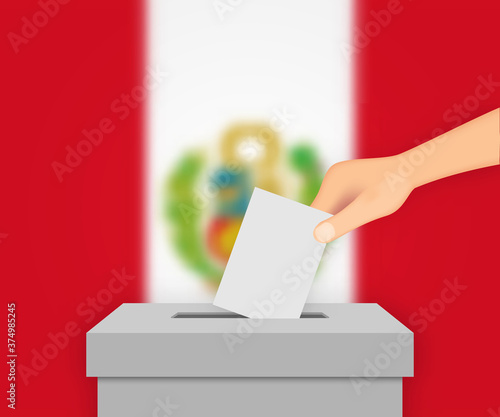 Peru election banner background. Template for your design