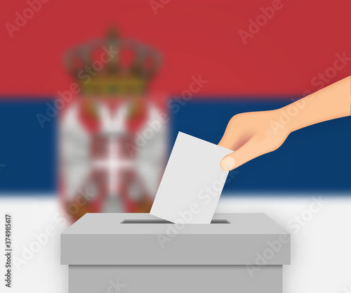 Serbia election banner background. Template for your design