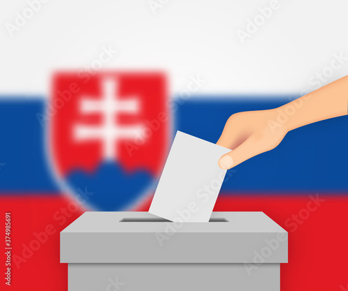 Slovakia election banner background. Template for your design