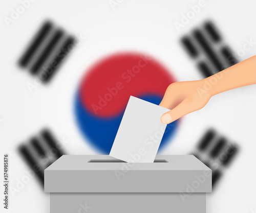 South Korea election banner background. Template for your design