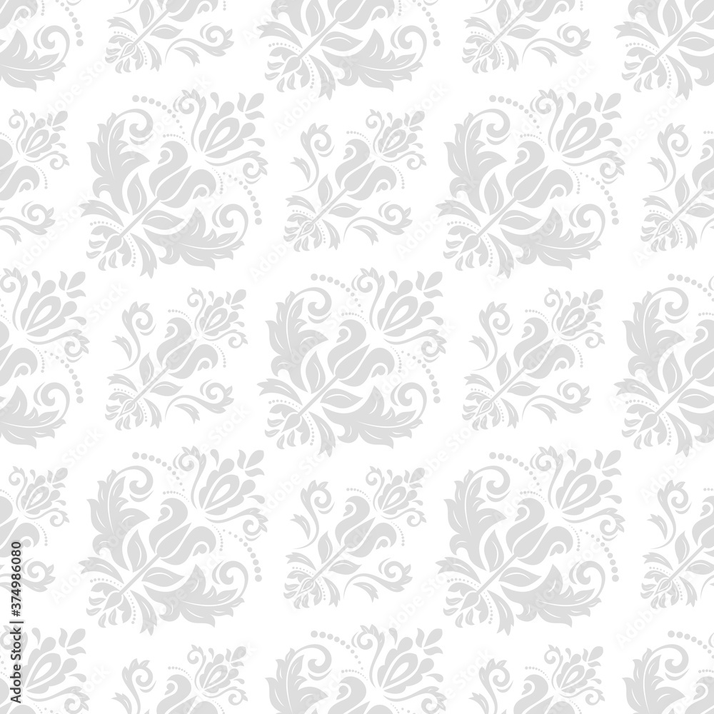 Orient classic pattern. Seamless abstract background with diagonal light vintage elements. Orient background. Ornament for wallpaper and packaging