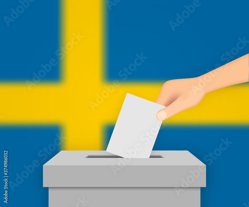 Sweden election banner background. Template for your design