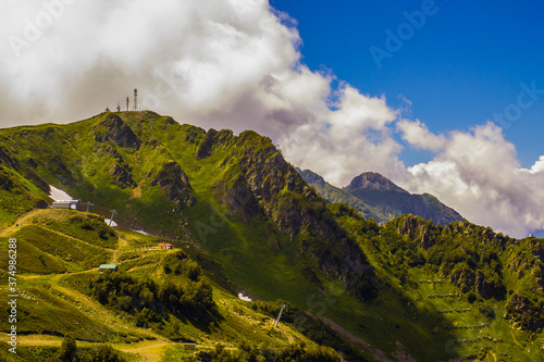 summer landscapes of the Caucasus mountains in Rosa Khutor  Sochi