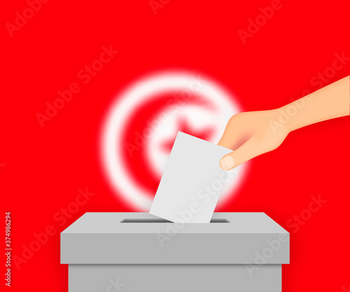 Tunisia election banner background. Template for your design