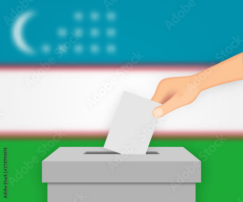 Uzbekistan election banner background. Template for your design