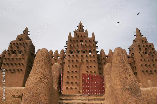 The three minarets and the staircase of the eastern entrance of photo