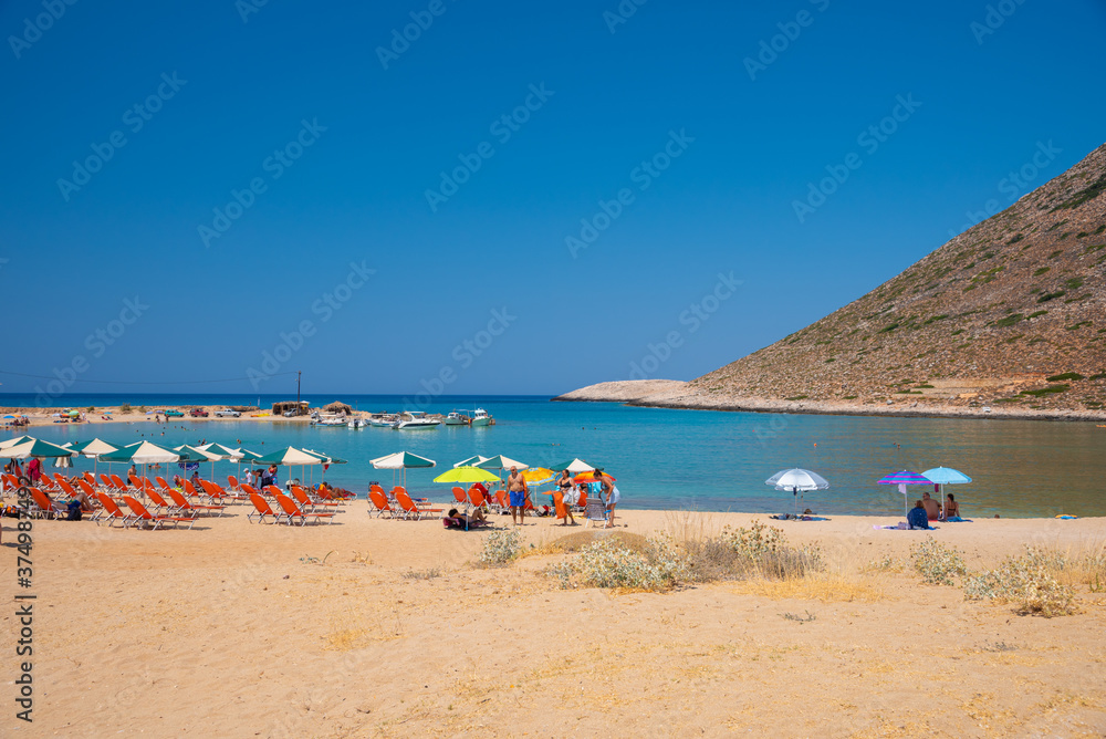 Amazing sandy beach of Stavros in a scenic lagoon, Chania, Crete, Greece. Amazing sandy beach of Stavros in a scenic lagoon, Chania, Crete, Greece.
