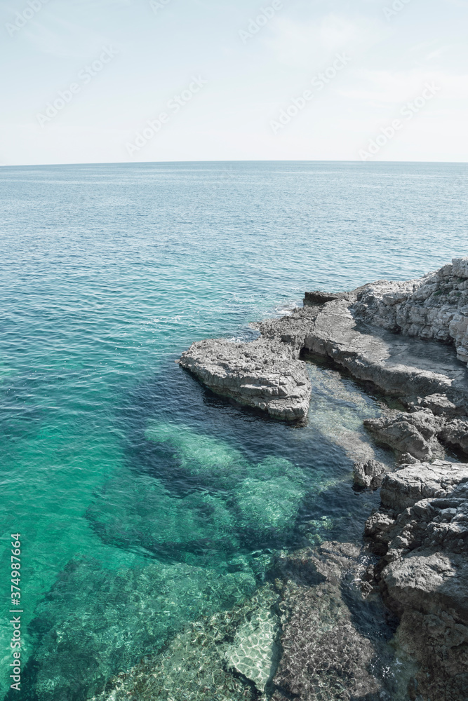 Rocky coast of the sea | Adriatic coast turquoise water | ocean photography | Beach landscape scenery