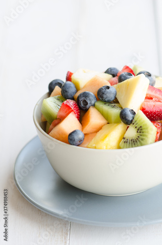 Bowl of mixed fruit photo