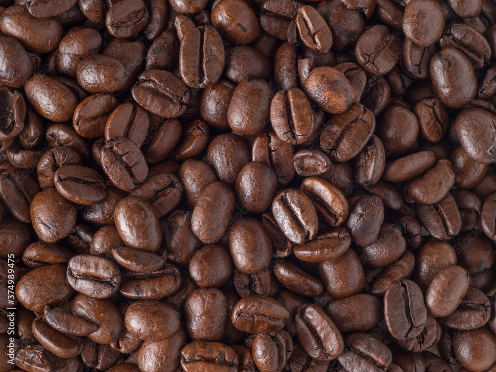 Detailed shot of roasted coffee beans Detailed shot of roasted coffee beans