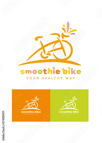 Smoothie Bike. Healthy Food Fun Corporate Activity Vector Juicy Illustration