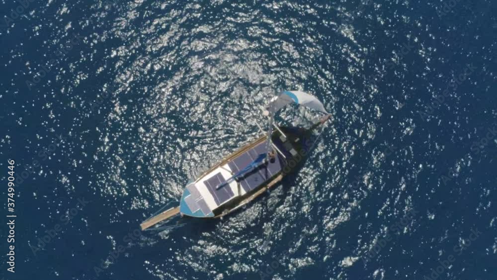 boat on mediterranean sea aerial view, jk01 boat on mediterranean sea aerial view, jk01