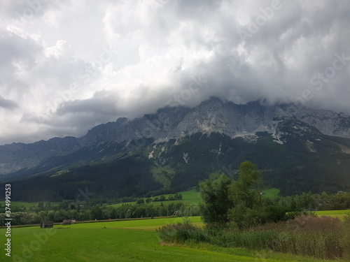 mountain landscape with clouds