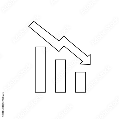 Chart icon vector outline style