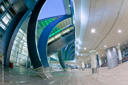 Stylish modern architecture, Terminal 3 of Dubai International Airport, Dubai, UAE, United Arab Emirates photo
