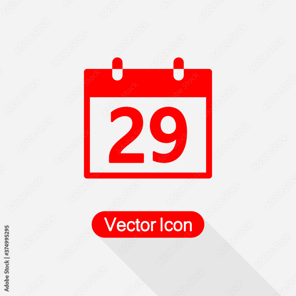 29 Calendar Icon Vector Illustration Eps10 29 Calendar Icon Vector Illustration Eps10