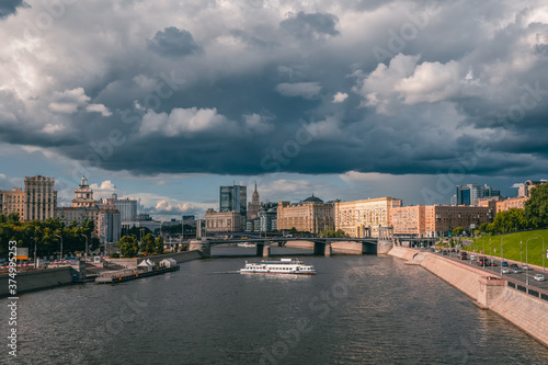 Wallpaper Mural Navigation on the Moscow river. Beautiful views of Moscow. Arch bridge over the Moscow river Torontodigital.ca