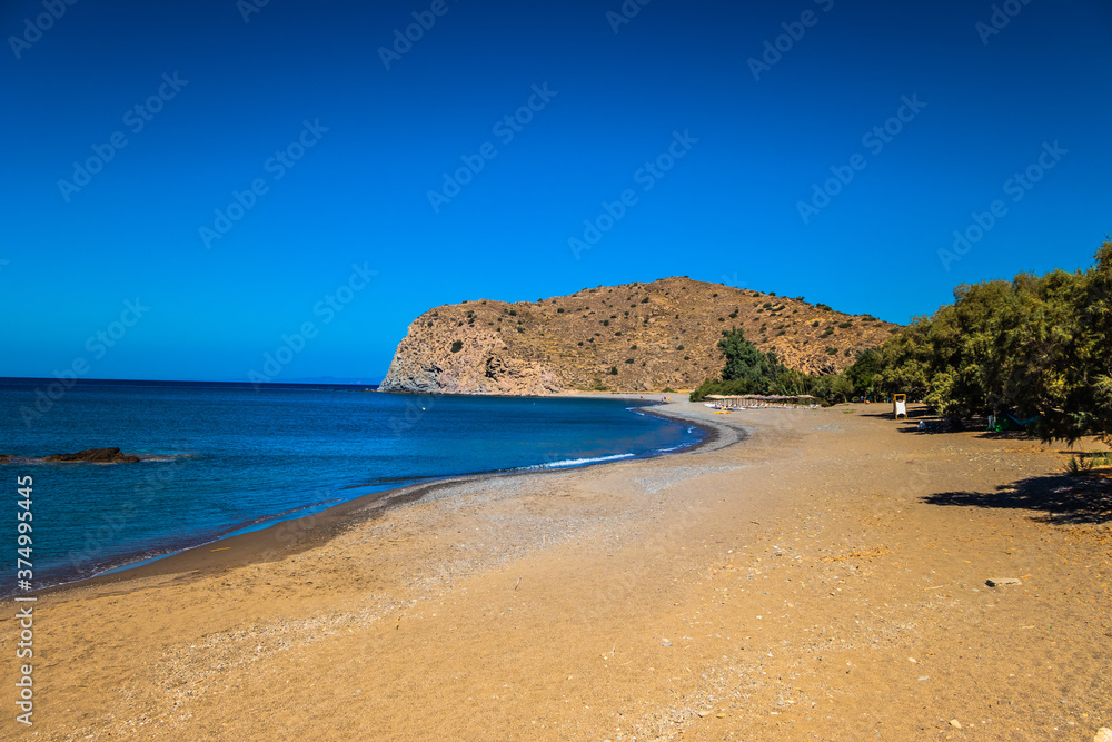 Beautiful beach on North Chios Island in Greece