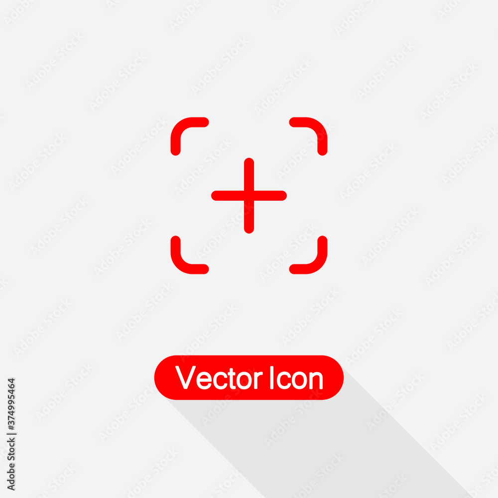 Obraz premium Add Icon, Plus Icon,Camera Focus Icon vector illustration Eps10