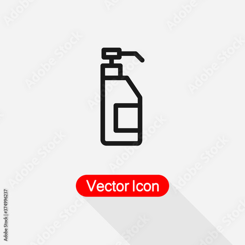 Antibacterial Hand Sanitizer Icon, Disinfection Gel Icon,Face Cream Icon, Cosmetic Cream Icon Vector Illustration Eps10