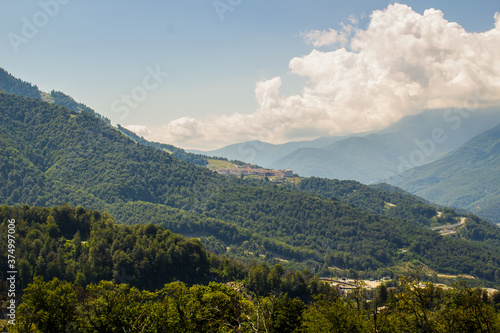 summer landscapes of the Caucasus mountains in Rosa Khutor  Sochi