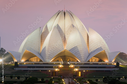 India, Delhi, Lotus Temple, the Baha'i House of Worship, popularly known as the Lotus Temple photo