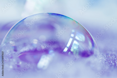 Macro of colorful, playful bubble