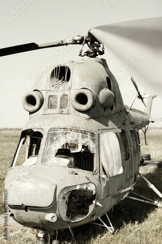 old helicopter photo