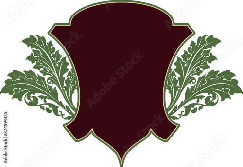 Ornate Shield design with acanthus leaves