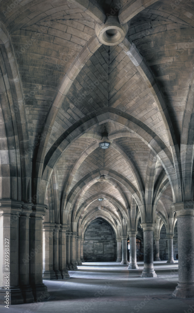 Gothic Arches below the Bute Hall of the Glasgow University Gothic Arches below the Bute Hall of the Glasgow University