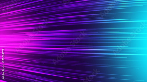 Speed concept. Abstract line background. Futuristic pink blue color. Motion and speed vector illustration. Future technology banner template. Modern print or cover design. Cyberspace data transfer