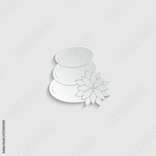 paper spa icon vector. spa pebbles stone icon lotus icon