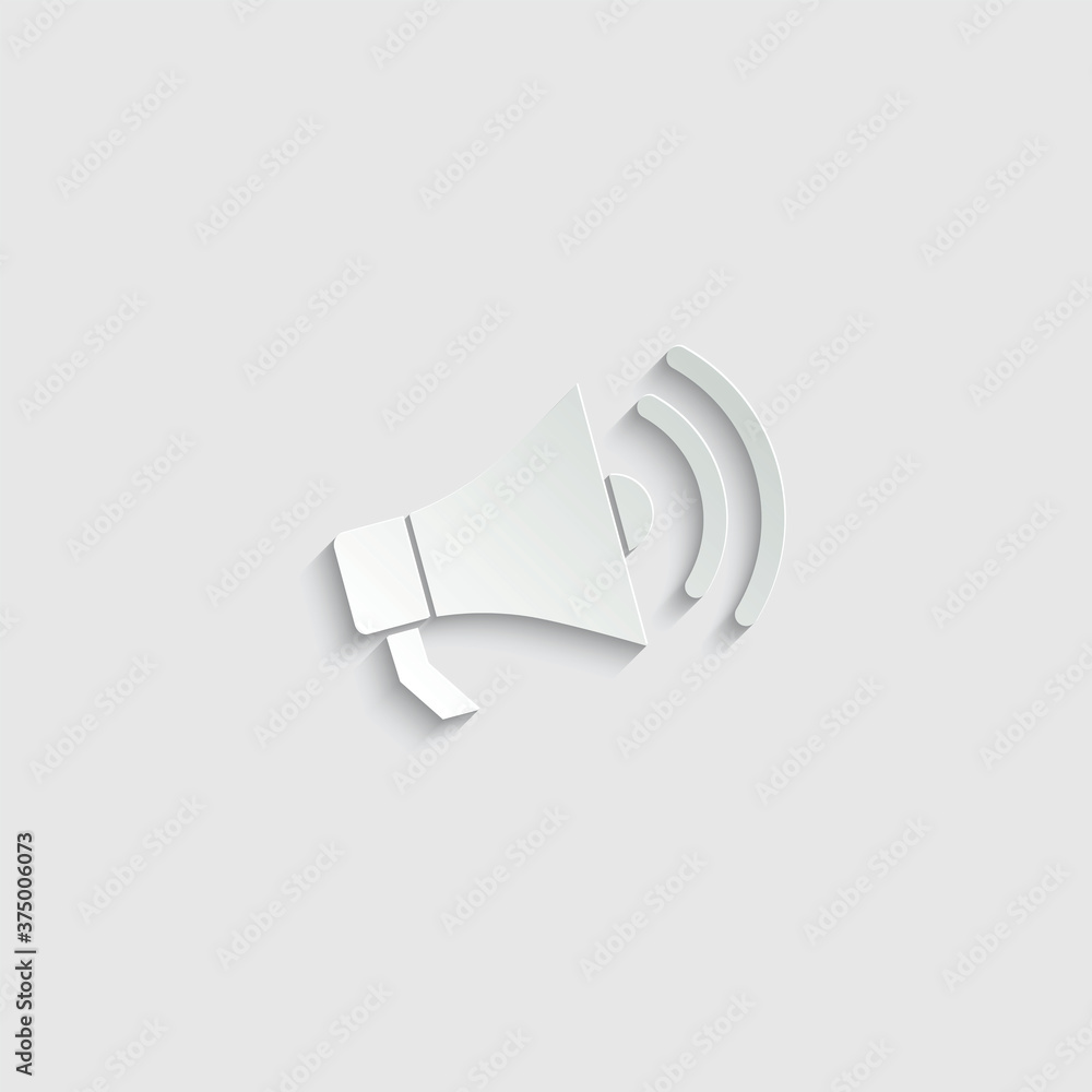 paper megaphone icon with bubble speech icon paper megaphone icon with bubble speech icon