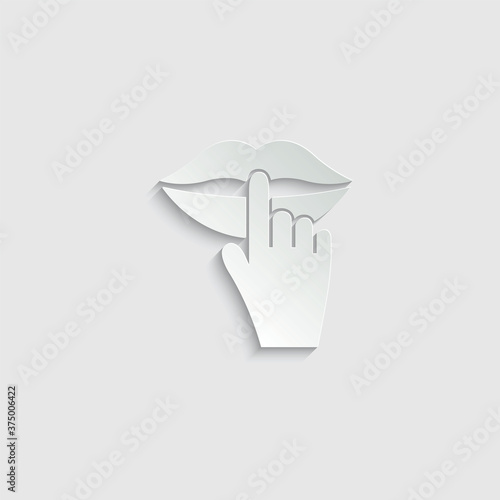 paper lips with finger icon Line icon